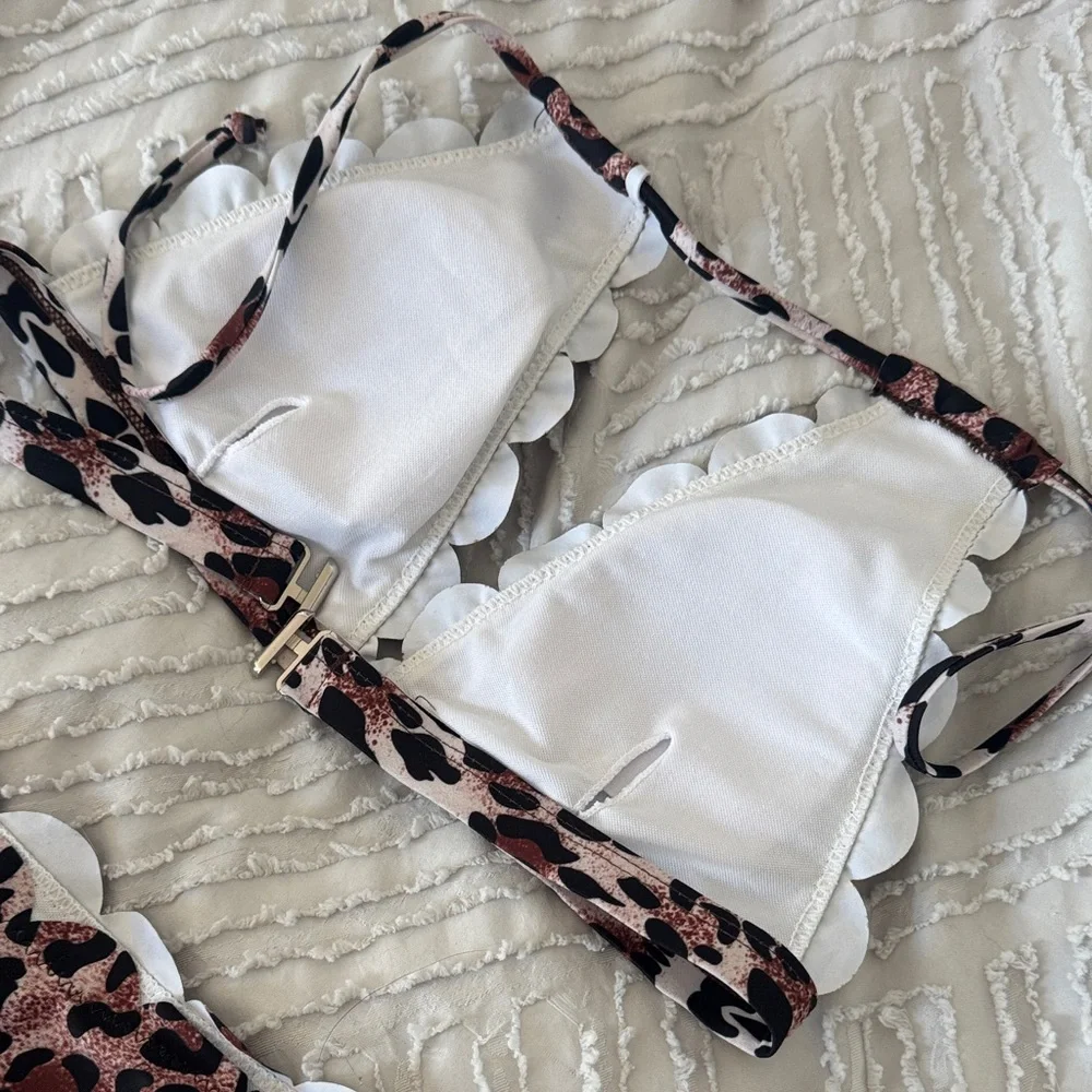 SHEIN Leopard Print Bikini - Black and Brown